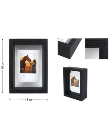 Marco para Fotos Símil Madera con Vidrio Color Negro x 12 Unds. Medida: 13 x 18 cm aprox.