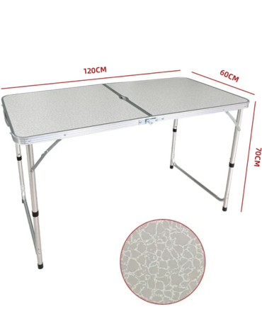 Mesa Plegable Rectangular Color Único x 1 Und. Medida: 120 x 60 x 70 cm aprox.