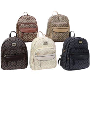 Mochila Eco Cuero Colores Surtidos x 6 Unds. Medida: 24 x 10.5 x 29 cm aprox.