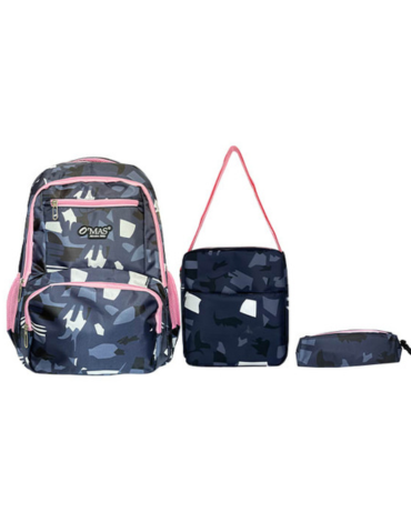 Mochila Escolar (Incluye Lonchera y Estuche) x 12 Unds. Medida: 46 x 31 x 19 cm aprox.