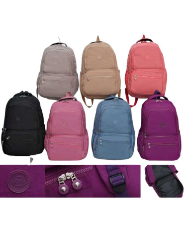 Mochila Impermeable Colores Surtidos x 6 Unds. Medida: 30 x 18 x 46 cm aprox
