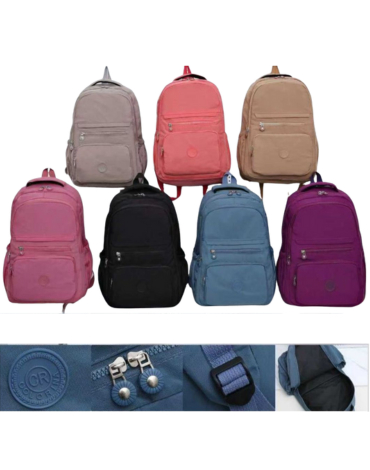 Mochila Impermeable Colores Surtidos x 6 Unds. Medida: 30 x 18 x 46 cm aprox
