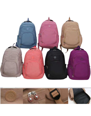 Mochila Impermeable Colores Surtidos x 6 Unds. Medida: 30 x 18 x 46 cm aprox