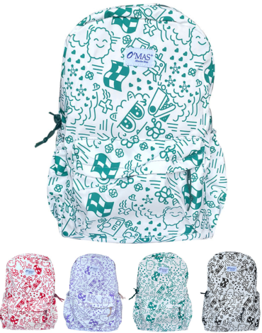 Mochila Escolar Monito Colores Surtidos x 12 Unds. Medida: 42 x 30 x 12 cm aprox.