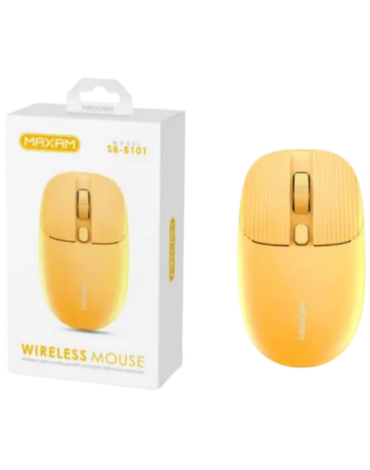 Mouse Inalámbrico 2.4G/V5.0 Color Amarillo x 4 Unds. Medida: 5.5 x 9 cm aprox