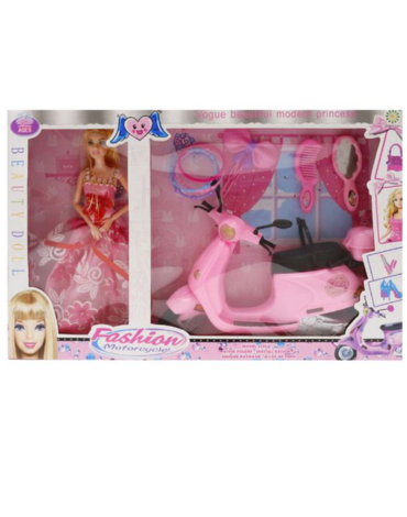Muñeca con Moto y Accesorios x 6 Unds.