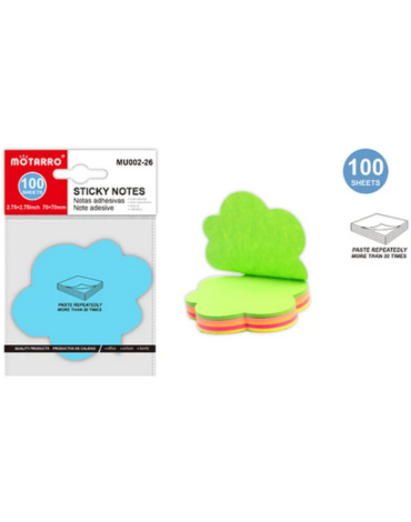 Notas Adhesivas Forma de Nube x 12 Unds. Medidas: 76 x 76 Mm 100 Hojas
