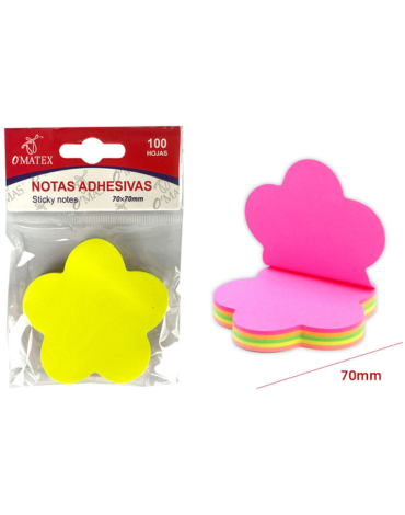 Nota Adhesiva 100 Hojas Diseño Flor x 12 Unds. Medida: 70 x 70 cm aprox.