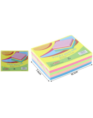 Notas Adhesivas 300 Hojas Multicolor x 12 Unds. Medida: 7.6 x 10.1 cm aprox.