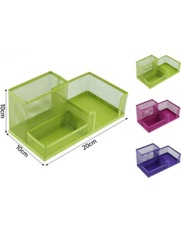Organizador de Escritorio 3 Divisiones Colores Surtidos x 4 Unds. Medida: 10 x 10 x 20 cm aprox