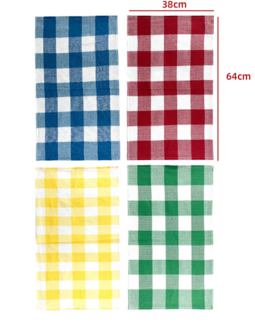 Paños de Algodón Diseño Cuadrille  x 24 Unds.Medida: 38  x 64 cm aprox.