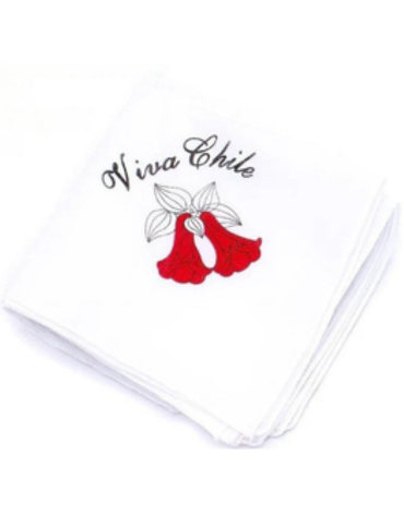 Pañuelo de Cueca Estampado Copihue x 36 Unds.
