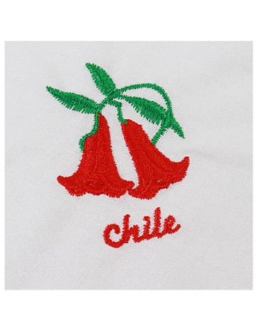 Pañuelo de Cueca Bordado Copihue x 12 Und. Medida: 28 x 28 cm aprox.