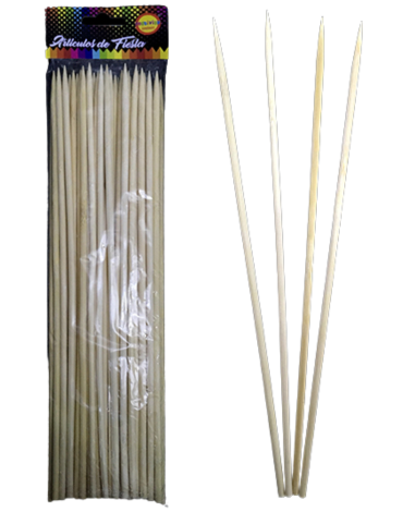 6 Set de Brochetas Anchas (1 Set Trae: 50 PCS) Medida: 35 cm aprox.