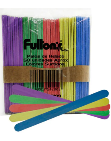 10 Set de Palitos de Helado Colores Surtidos (1 Set Trae 50 PCS)