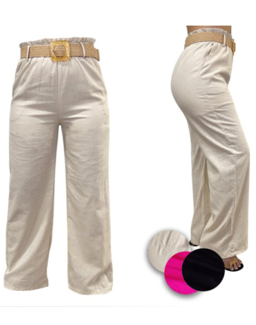 Pantalón Palazo Lino de Mujer x 12 Unds. Talla: S / M - M/ L  - L / XL