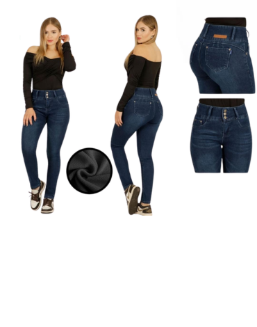 Pantalón Jeans con Polar  para Dama x 12 Unds. Tallas : 35 al 46