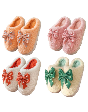 Pantufla con Lazo Peludo Colores Surtidos x 12 Unds. Tallas : 36 al 41