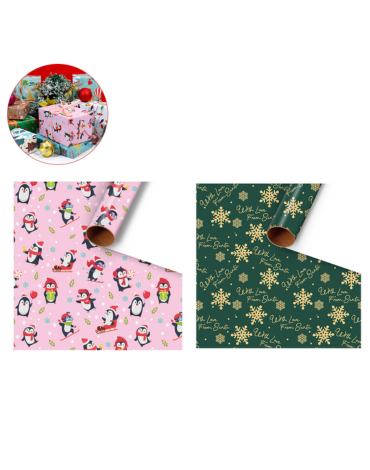Papel de Regalo Navideño Decorativo x 3 Unds. Medidas: 50 x 70 cm aprox.