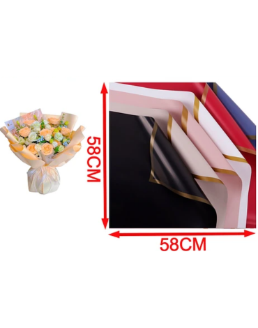 Papel Coreano Borde Dorado Colores Surtidos x 80 Unds. Medida: 58 x 58 cm aprox