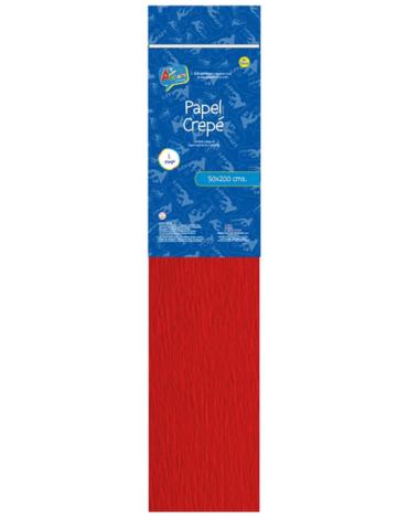 Pliego de Papel Crepe Color Rojo x 10 Unds. Medida: 50 x 200 cm aprox