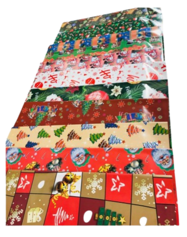 Papel de Regalo Navideño Decorativo x 50 Unds. Medidas: 70 x 100 cm aprox.