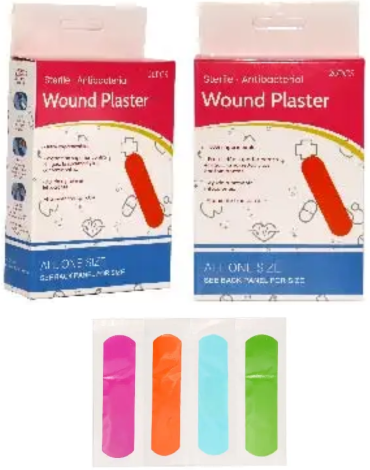 36 Cajitas de Parches Curitas de Colores