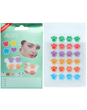 Parches para Acné Patitas Colores Surtidos x 12 Unds.