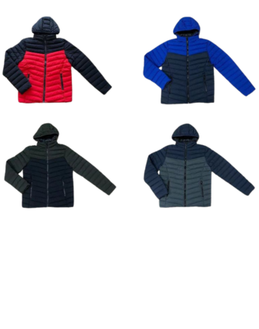 Parka  de Hombre con Gorro Desmontable x 12  Unds. Tallas: M - L - XL - 2XL - 3XL