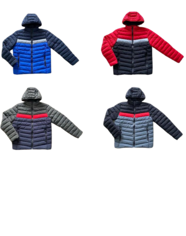 Parka  de Hombre con Gorro Desmontable x 12  Unds. Tallas: M - L - XL - 2XL - 3XL