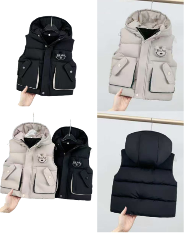 Parka de Niño sin Mangas Colores Surtidos x 10 Unds. Tallas: 2 - 5