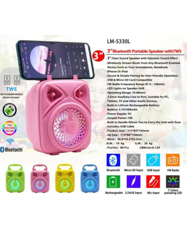 Parlante con Bluetooth Colores Surtidos x 4 Unds.