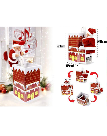 Pascuero Navideño Escalador Musical con Movimiento x 4 Unds. Medidas: 21 x 12 cm aprox.
