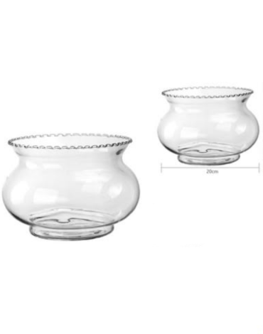 Pecera o Bombonera de Vidrio x 14 Unds. Medida: 20 cm aprox.