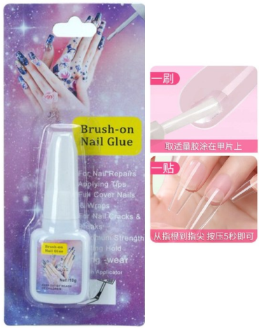 Pegamento de Uñas con Brocha x 12 Unds. Medida: 10 ml aprox.