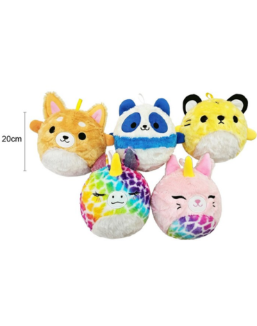 Pelota Peluche Modelos Surtidos x 4 Unds. Medida: 20 cm aprox.