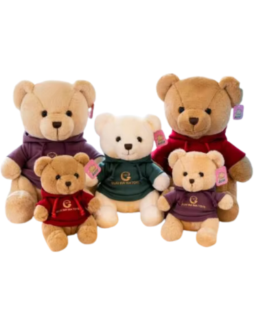 Peluche Oso Colores Surtidos x 4 Unds. Medida: 30 cm aprox.