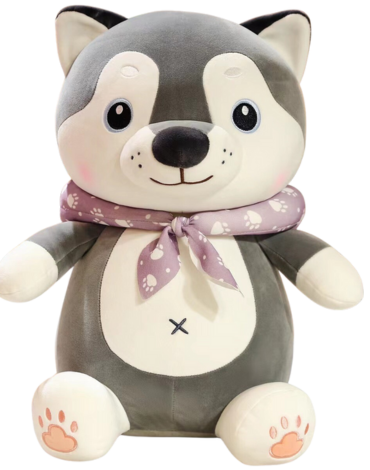 Peluche Lobo Color Unico x 4 Unds. Medida: 48 cm aprox.