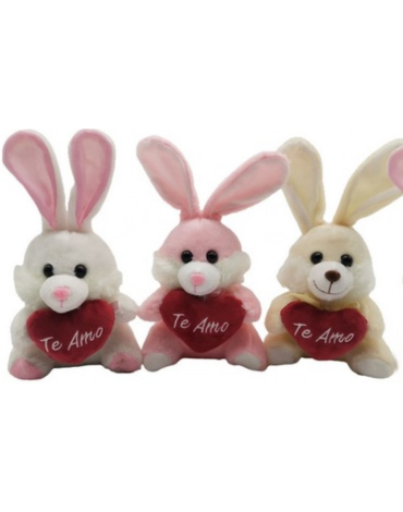Peluches Conejos con Sonido x 4 Unds. Medida: 15 cm aprox.
