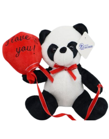 Peluche Oso Panda I Love You Color Único x 4 Unds. Medida: 25 cm aprox.