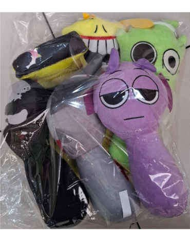 Peluche Sprunki Colores Surtidos x 6 Unds. Medida: 18 cm aprox.