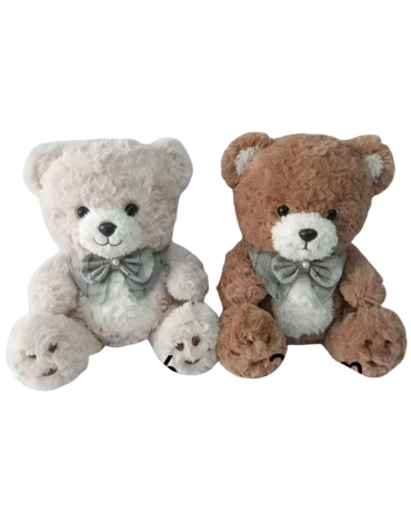 Peluche Oso con Lazo Colores Surtidos x 4 Unds. Medida: 28 cm aprox.