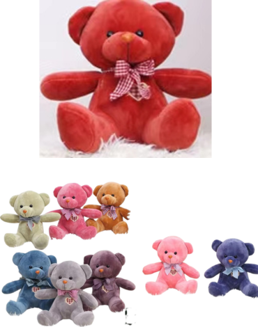 Peluche Oso Colores Surtidos x 4 Unds. Medida: 19 cm aprox.
