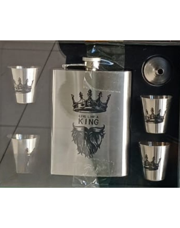 4 Set de Petaca con Diseño (1 Set Trae: 6 PCS)