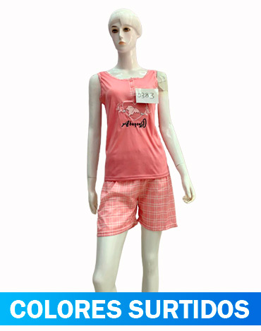 Pijama de Dama de Algodón Colores Surtidos x 12 Unds Tallas:  M - L - XL - XXL