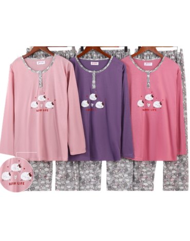 Pijama Dama Algodón Colores Surtidos  x 12 Unds.Talla:  M - L - XL - XXL