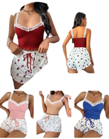 Pijama para Damas 2 Piezas Colores Surtidos x 12 Unds. Talla: S/M - L/XL - XXL/XXXL