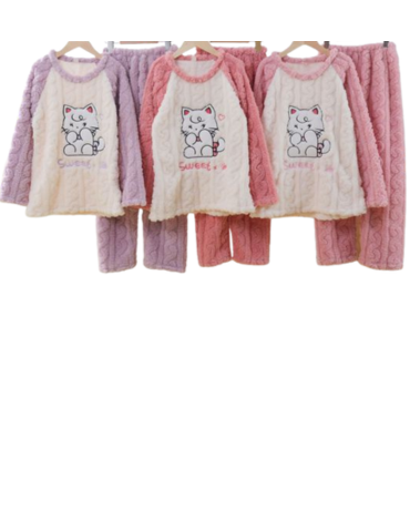 Pijama de Polar con Diseño para Niña x 12 Unds.Talla: 10 - 12 - 14 - 16