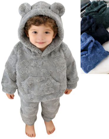 Pijama Peludito de Niños Colores Surtidos x 12 Unds.Talla: 1 - 2 - 3 - 4 años.