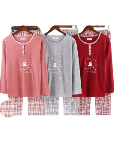 Pijama Dama Franela Colores Surtidos  x 12 Unds.Talla:  M - L - XL - XXL